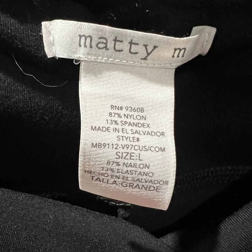 Matty M Black High-Waist Leggings | Size L
